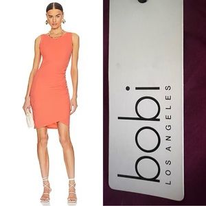 BOBI NWT SURPLICE TANK JERSEY in BLACK CHERRY COLOR